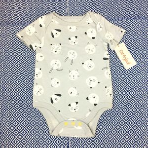 Baby Cat&Jack Gray One Piece Bodysuit Unisex 3M-6M